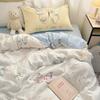 Bedding Four-piece Set Skin-friendly Washed Dormitory Bed Three-piece Set Bed Sheet Quilt Cover Pillowcase