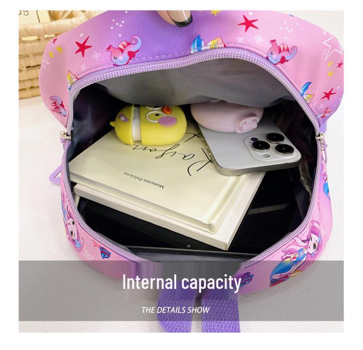 Little Dinosaur & Mermaid Print Children's School Backpack for Kindergarten & Travel