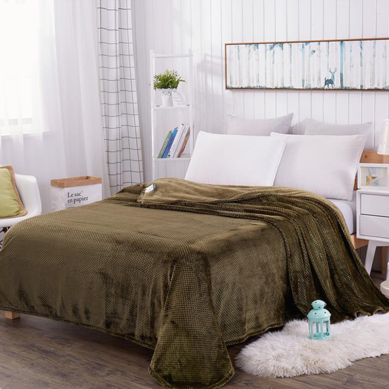 Double Layer Thick Solid Color Composite Blanket Edging Gift Blanket Flannel Blanket