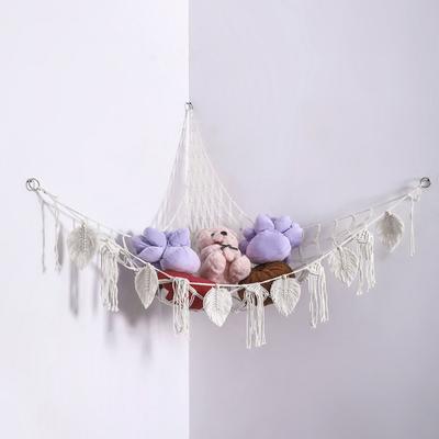 1/2pcs Handmade Cotton Rope Braided Tassel Hanging Storage Net Bohemian Style Home Wall Decoration Multi-functional Storage Net