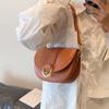 Trendy Vintage Saddle Bag For Women 2023 Fashionable Pu Shoulder Bag With Stitching