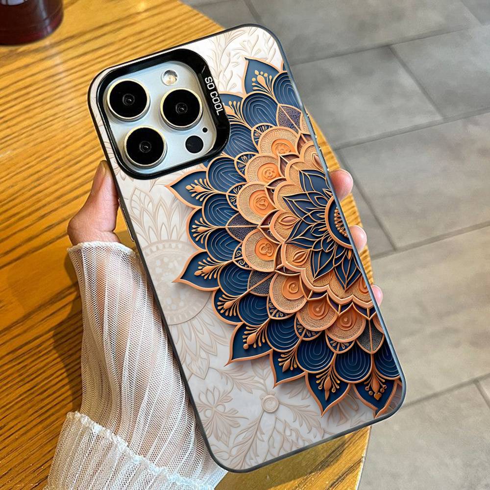 Artistic Flowers HD Printed  Phone Case For iPhone 16 17 15 14 12 13 Pro Max Black Color Shockproof Cover
