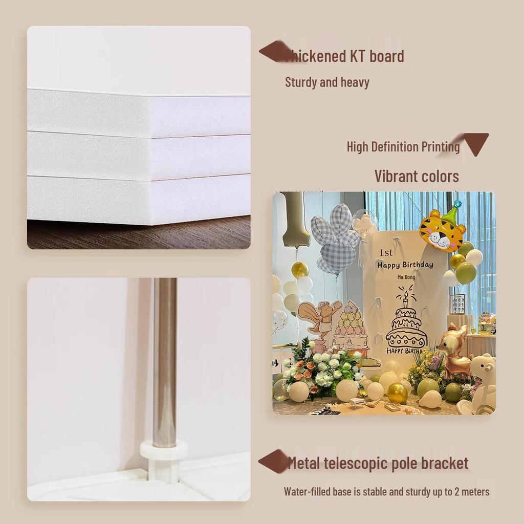 Korean Style First Birthday Decoration Set: Baby's 1st Year Balloon Backdrop