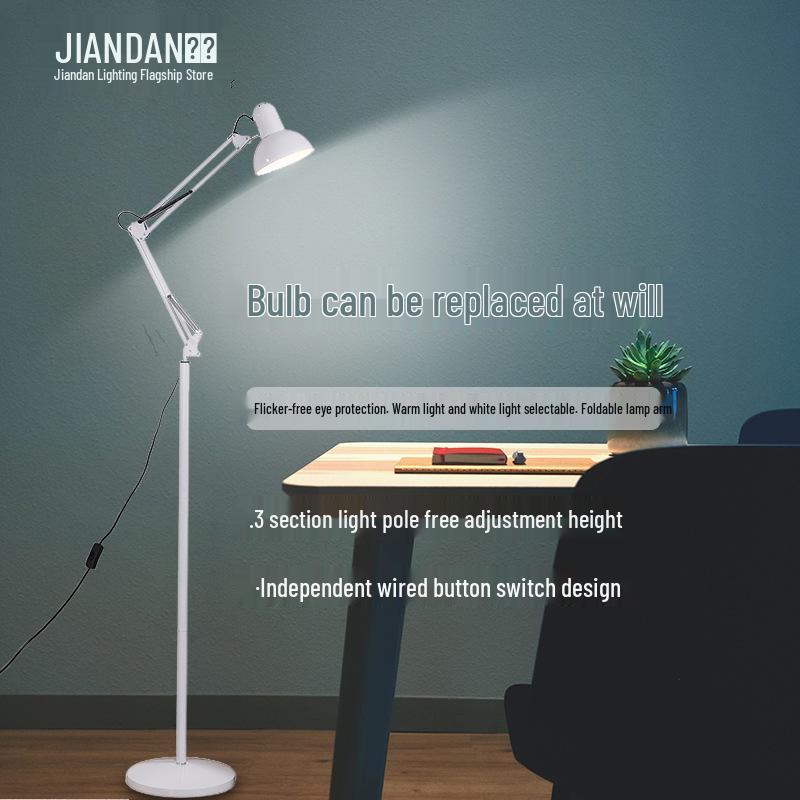 Nordic Remote-Control Long Arm Floor Lamp with Eye Protection