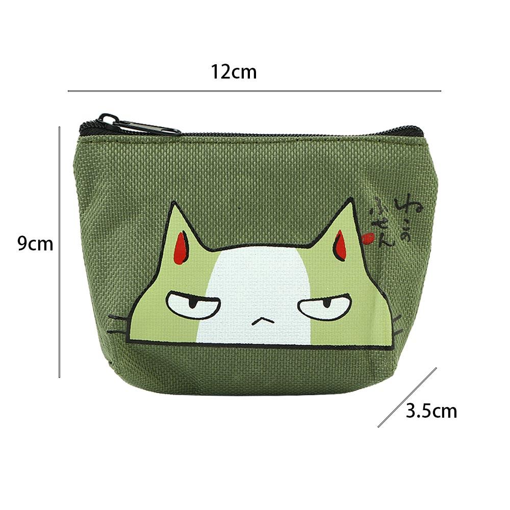 Cat Print Oxford with Zipper Cartoon Women Wallets Card Holders Korean Money Bag Small Coin Purse