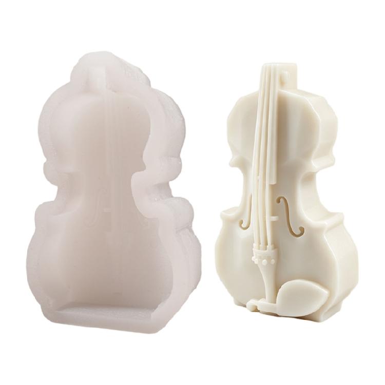 Violin Shape Silicone Molds Temperature Resistant Multipurpose Silicone Candle Mould for Epoxy Resin Candle Soap Making