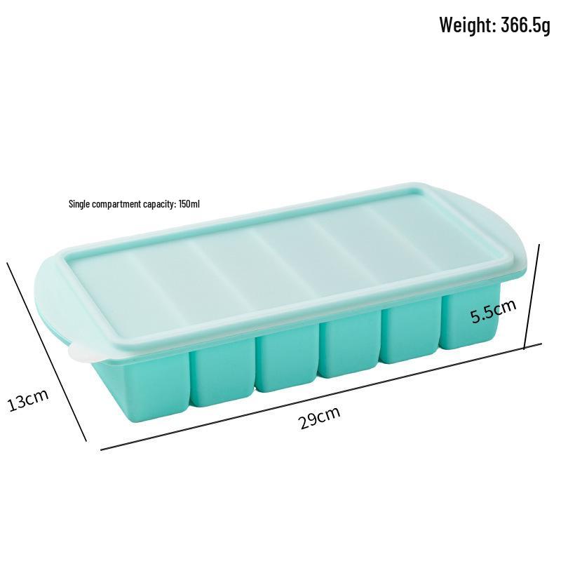 Silicone Ice Cube Tray with Lid - Large Capacity Freezer Storage & Food Preservation Box
