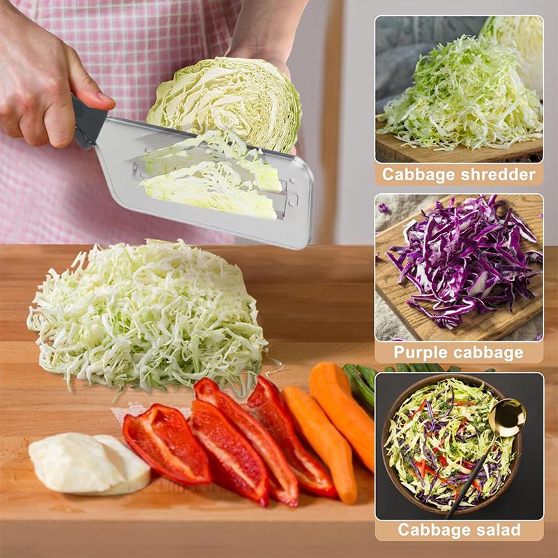 Küchenschäler Küchen-Multifunktions-Kohlmesser Tragbarer Zwiebelschneider Edelstahl-Schneidemesser Salat-Raspel Küchenwerkzeuge