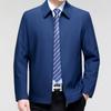 Frühlings- und Herbst-High-End-Herrenjacken, Business-Casual-Revers-Herrenjacken aus Maulbeerseide für Väter mittleren und höheren Alters
