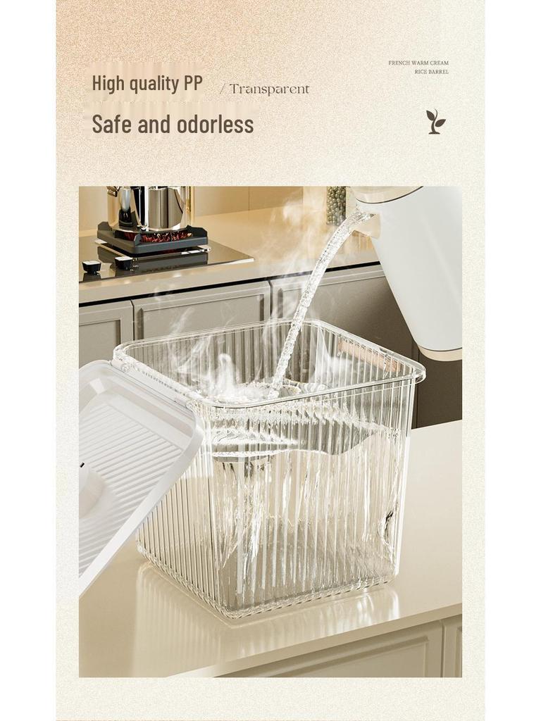 Japanese-Style Moisture-Proof Sealed Rice Storage Container, 10-20 Jin Capacity, Insect-Proof Kitchen Rice and Flour Jar