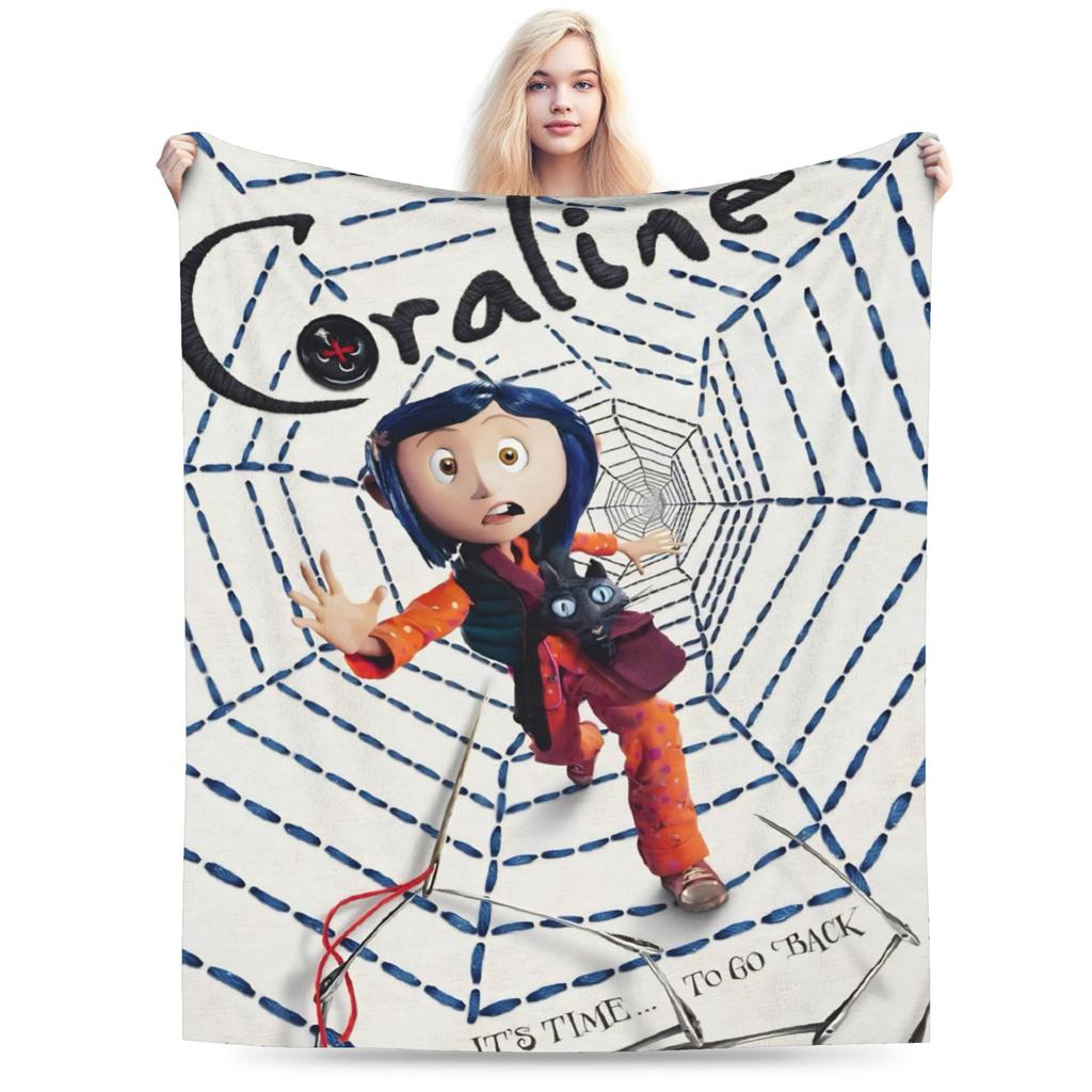 Coralines Flannel Blankets Winter  Warm Bedding Throws for Girls Boys Living Room Funny Bedspread Sofa Bed Cover