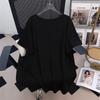 Women's Plus Size Loose Mid-Length Round Neck Short-Sleeve T-Shirt (Sizes 200/300/350 Jin)