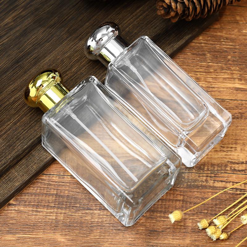 Transparent Glass Perfume Spray Bottle with Bayonet Cap