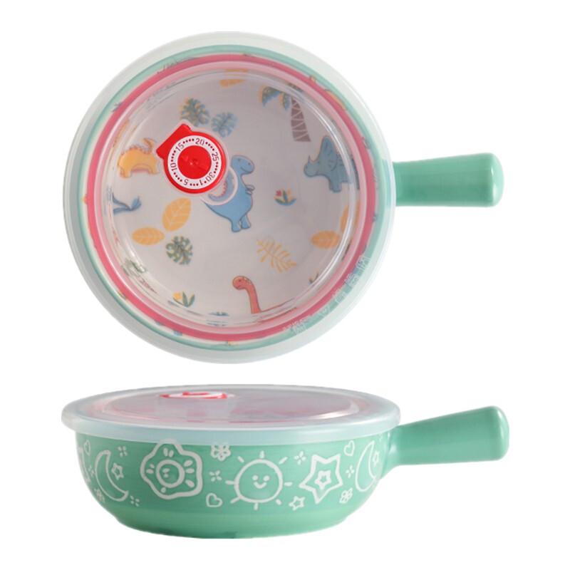 

Dinosaur Cartoon Ceramic Handled Bowl