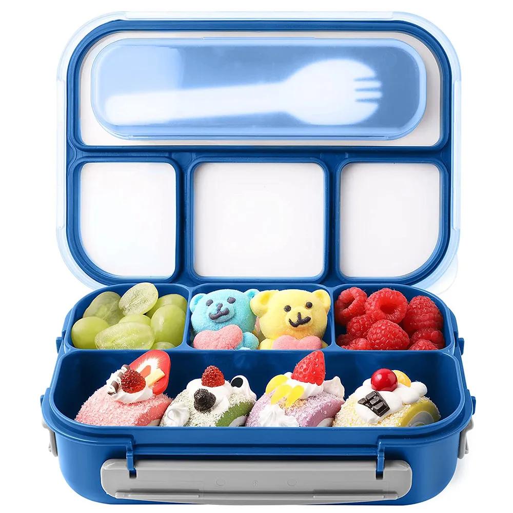A Large Capacity Bento Box of 81 Ounces, Suitable for Adults, Children, and Toddlers, with 4 Compartments