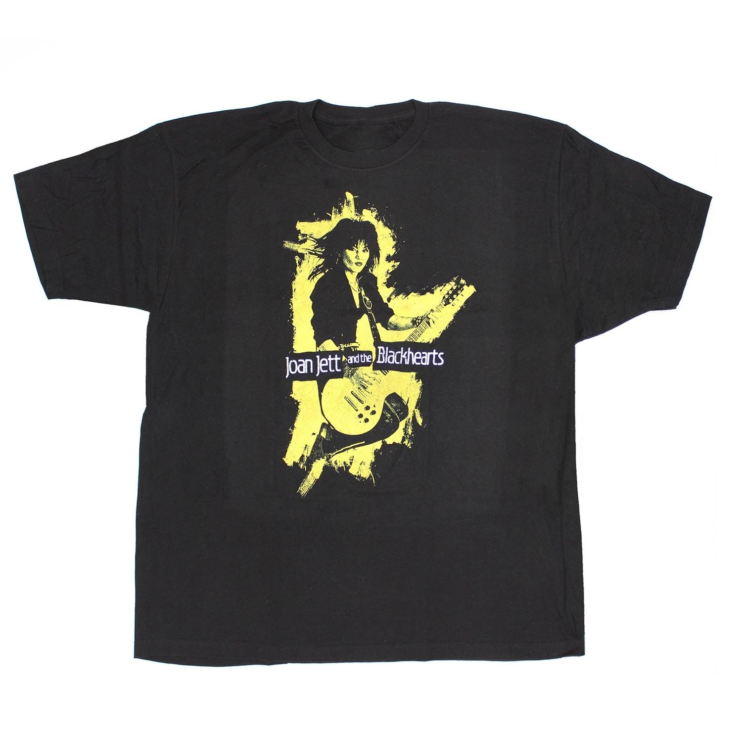 Men s Joan Jett Yellow Rock Slim Fit T-shirt Medium Charcoal L