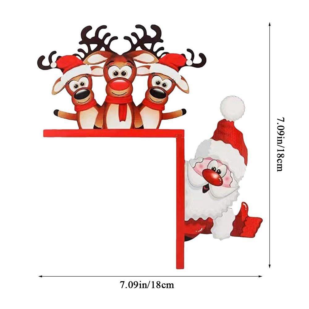 Santa Door Corner Santa Claus Elk Sign Reindeer Santa Claus Door Frame  Indoor