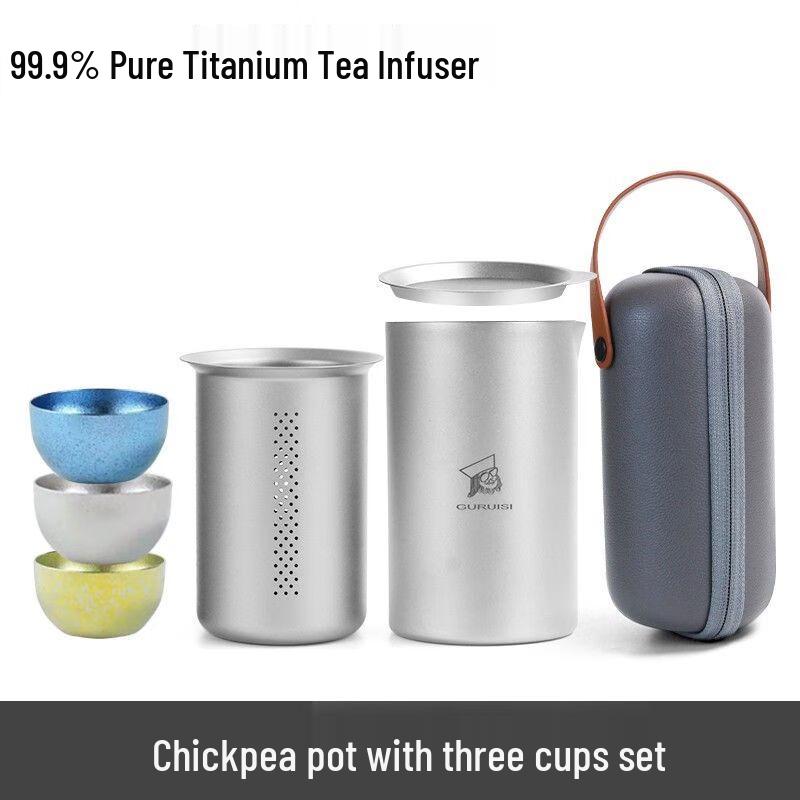 Pure Titanium Portable Travel Tea Set