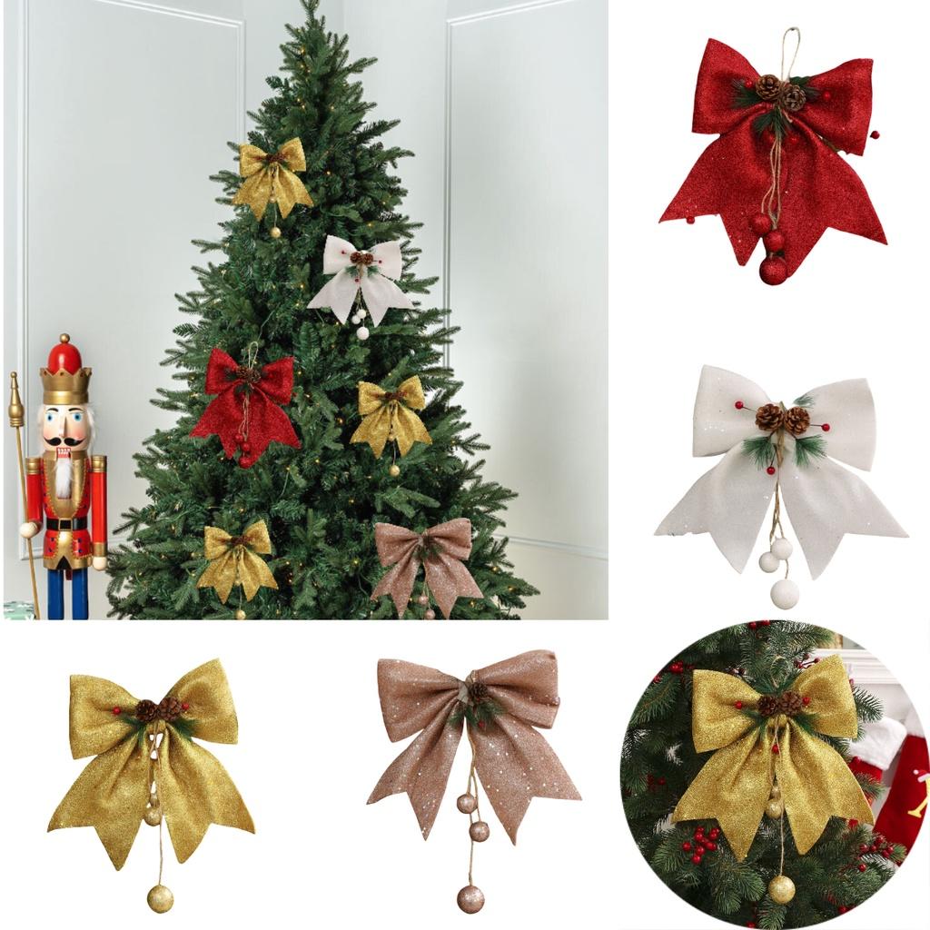 Tree Christmas Bow Diy Pendant Party Decoration Glitter Ornament Gifs Wedding
