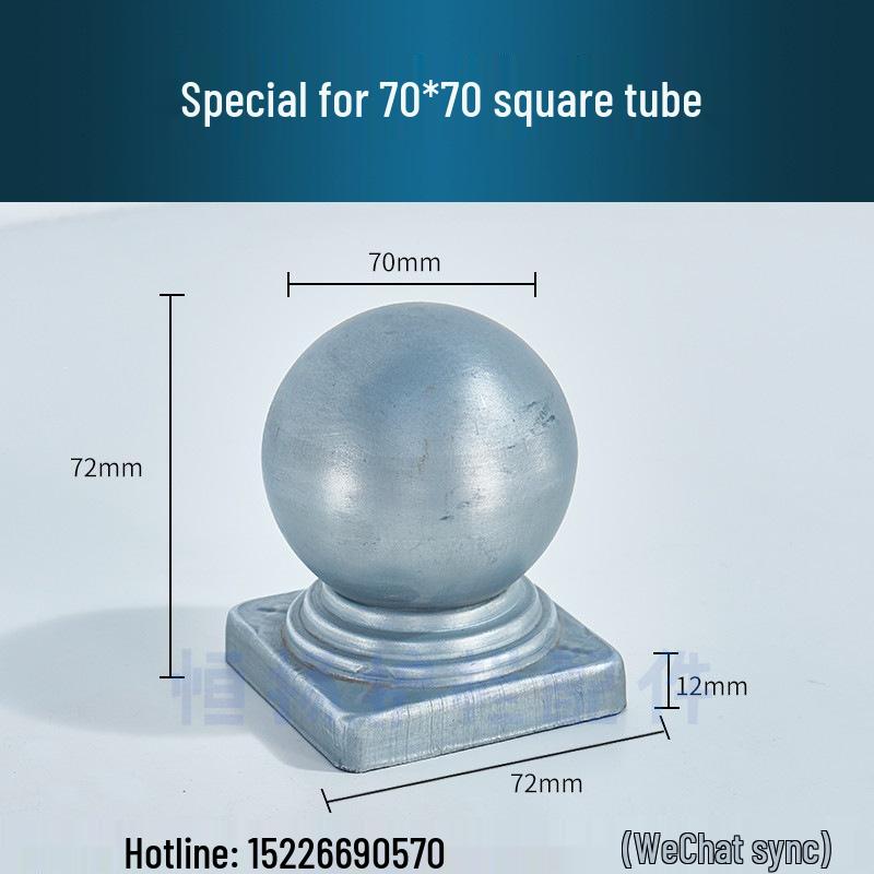 Wrought Iron Galvanized Ball Fence Post Cap for Square & Round Tubes