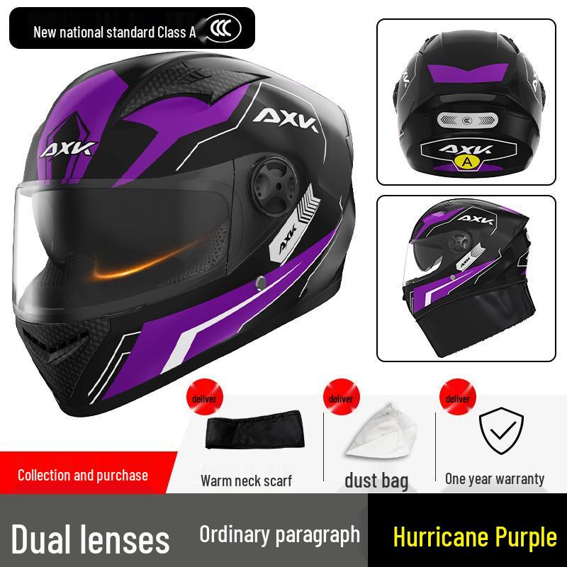 Certified Electric Motorcycle Helmet - Unisex Full Face, All-Season, Winter Warm, Safety Helmet