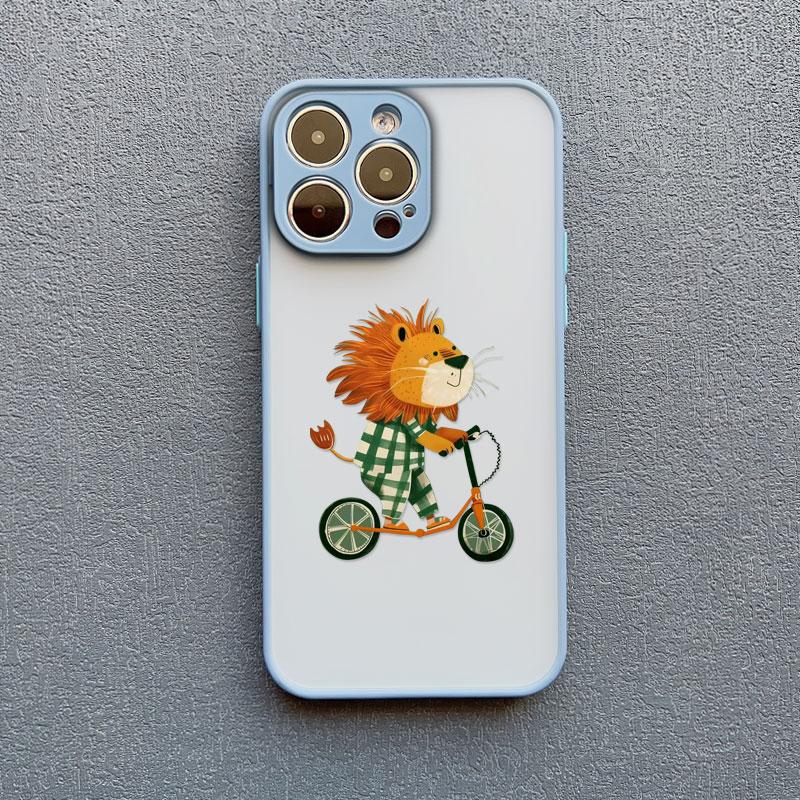 Kreatives Cartoon-Tier Krokodil Löwe Handyhülle Für iPhone 17 16 Pro Max 15 14 Pro Max Plus 11 12 13 Mini Pro Max Hülle Fundas