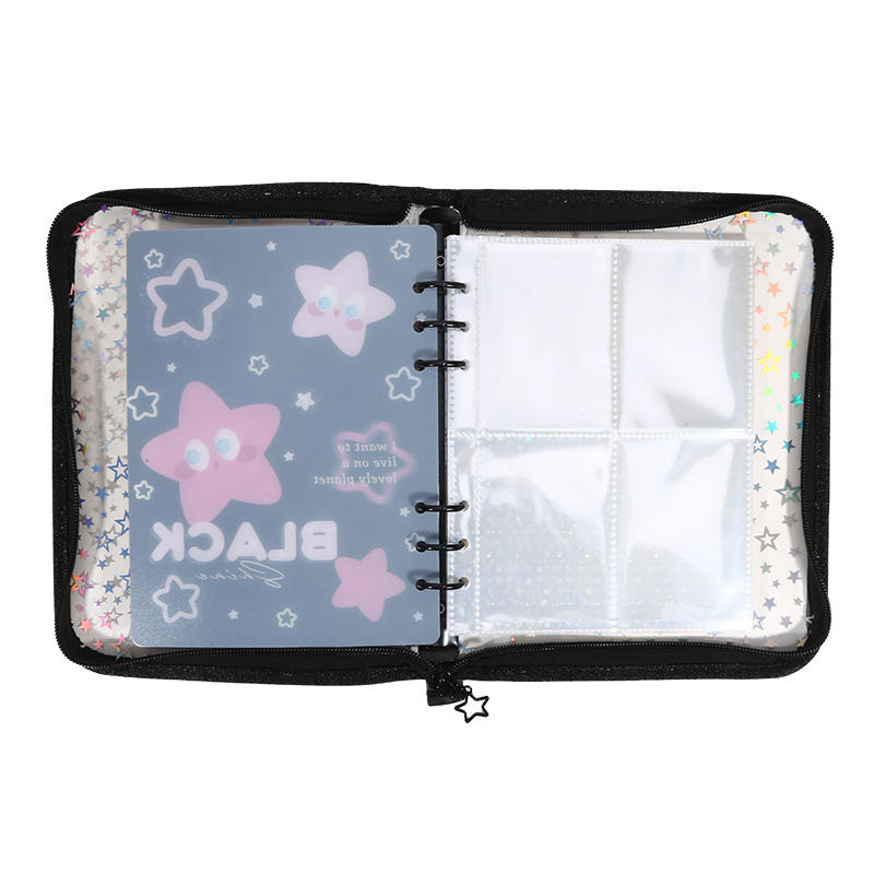 A5/A6 6-hole Loose Leaf Notebook With Zipper and Edging Photo Album Guka Idol Small Card 1PC Shell Book or 10pcs Inner Pages