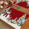 4pcs/6pcs Red Snowman Table Mats Suitable for Xmas Home Decor, Vintage Placemats with Snowman Pattern, Rectangular Kitchen Dining Table Decorations fo