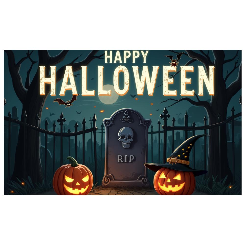 Event Decoration Banner Spooky Elements Halloween Decoration Halloween Party Banner Graveyard Scene Spooky Backdrop For Spooky