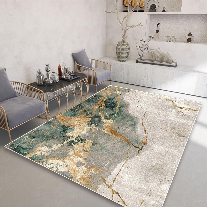 Modern Luxury Marble Carpets for Living Room Abstract Decoration Sofa Area Rug Easy Clean Bedroom Lounge Rugs Non-slip Table Mat
