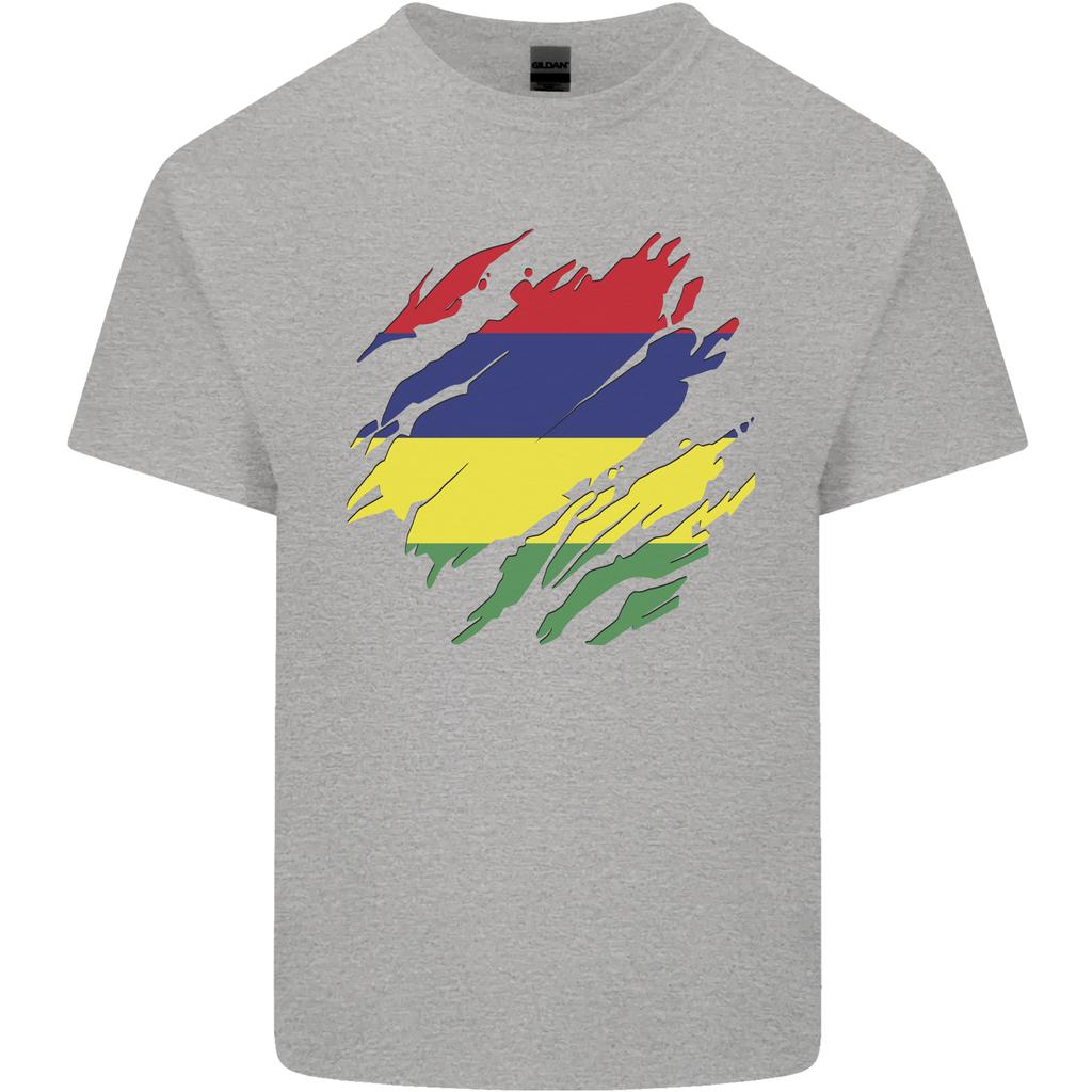 Torn Mauritius Flag Mauritians Day Football Unisexs Light Cotton TShirt