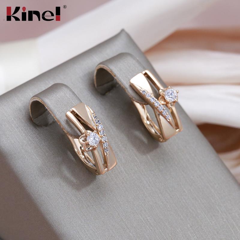 

Классические квадратные серьги Kinel цвета розового золота для женщин