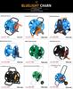 Household Car Wash Hose Storage Cart with Anti-Tangle Reel and Water Gun