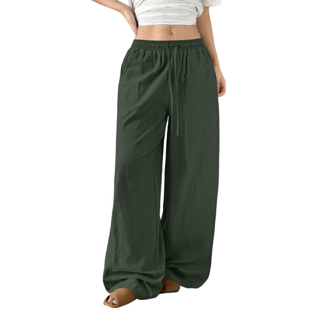 Women's High-Waist Loose Wide-Leg Drawstring Pants - Spring & Autumn