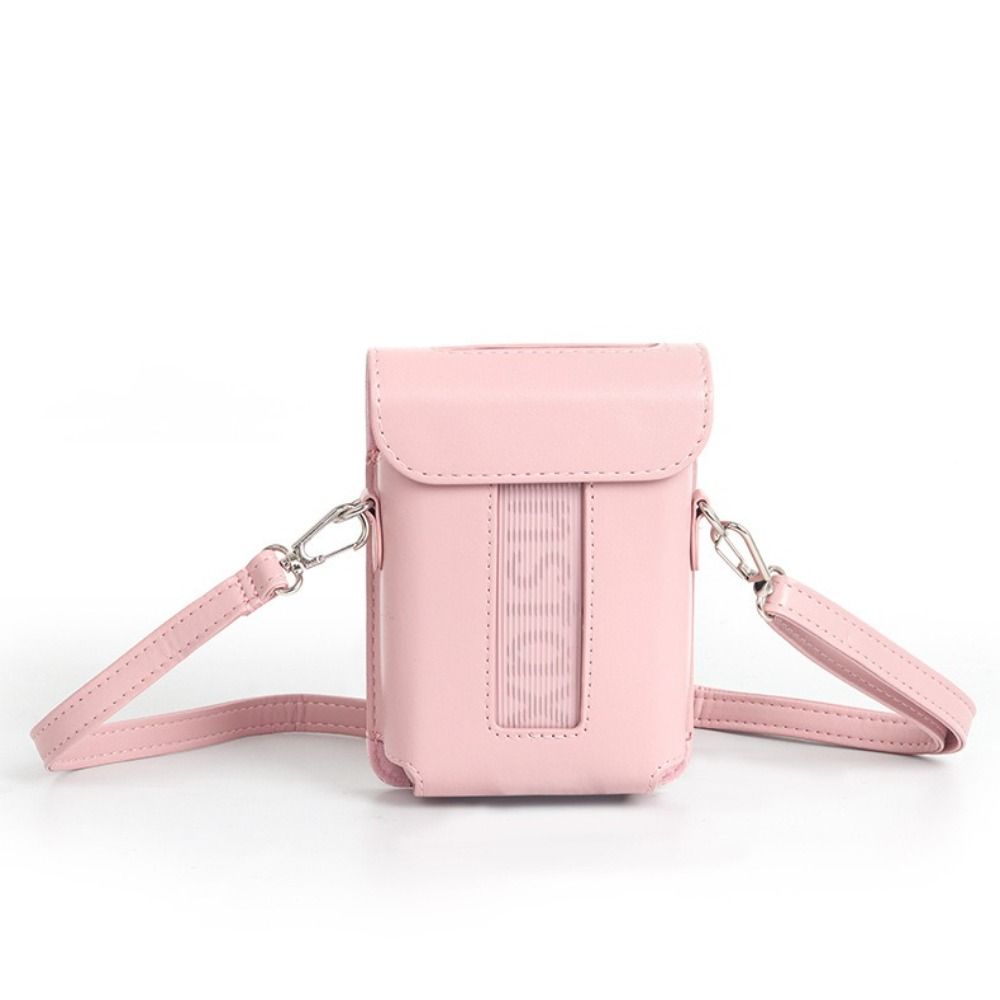 PU Leather Printer Carrying Case with Shoulder Strap Retro Storage Bag Shockproof Anti Drop for Fujifilm Instax Mini Link 3
