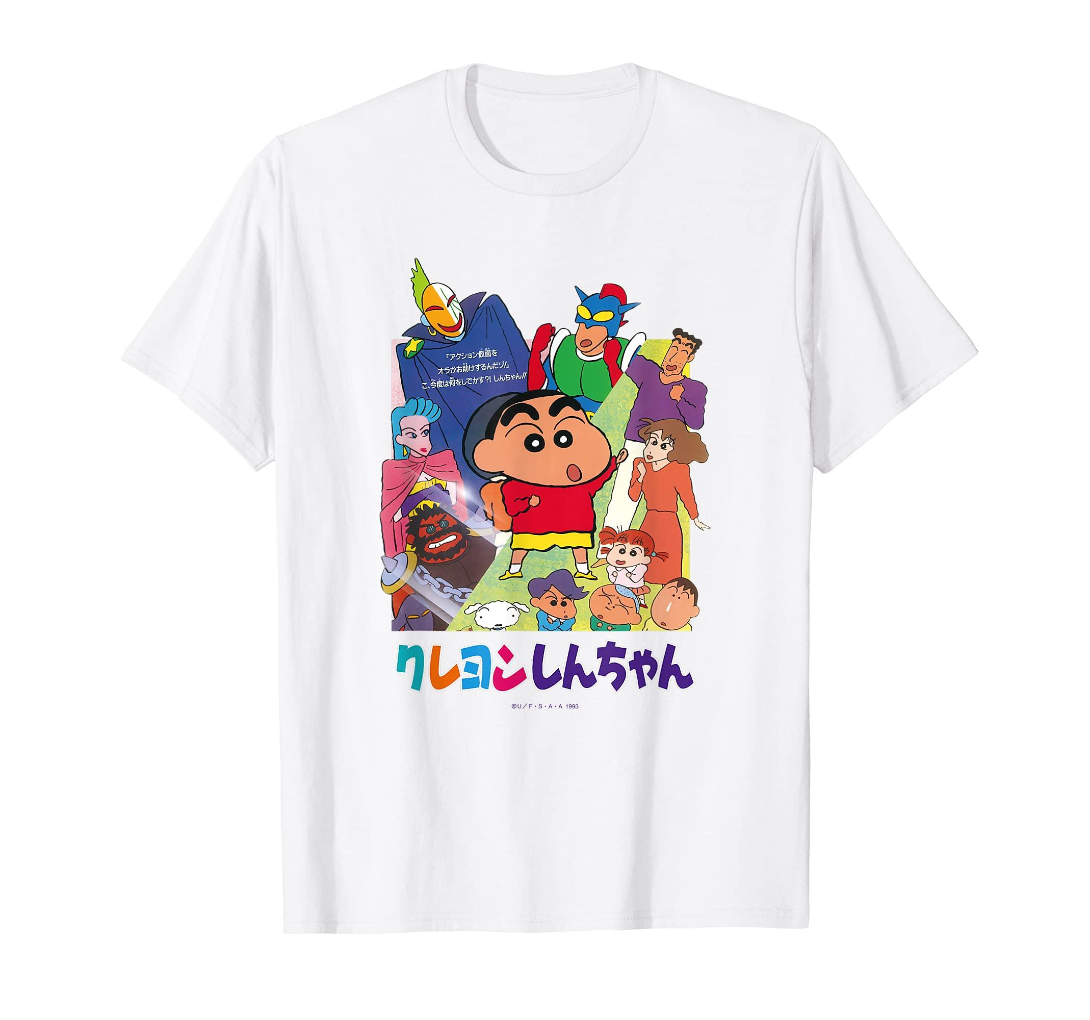 

Crayon Action Kamen VS Haigure Maou Poster [Movie] Shin-chan T-shirt белый