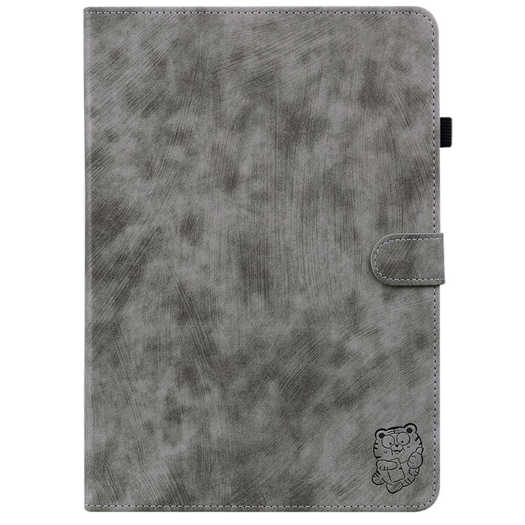 For Samsung Galaxy Tab A11 Case Tiger Imprint Anti-Scratch PU Leather Tablet Cover