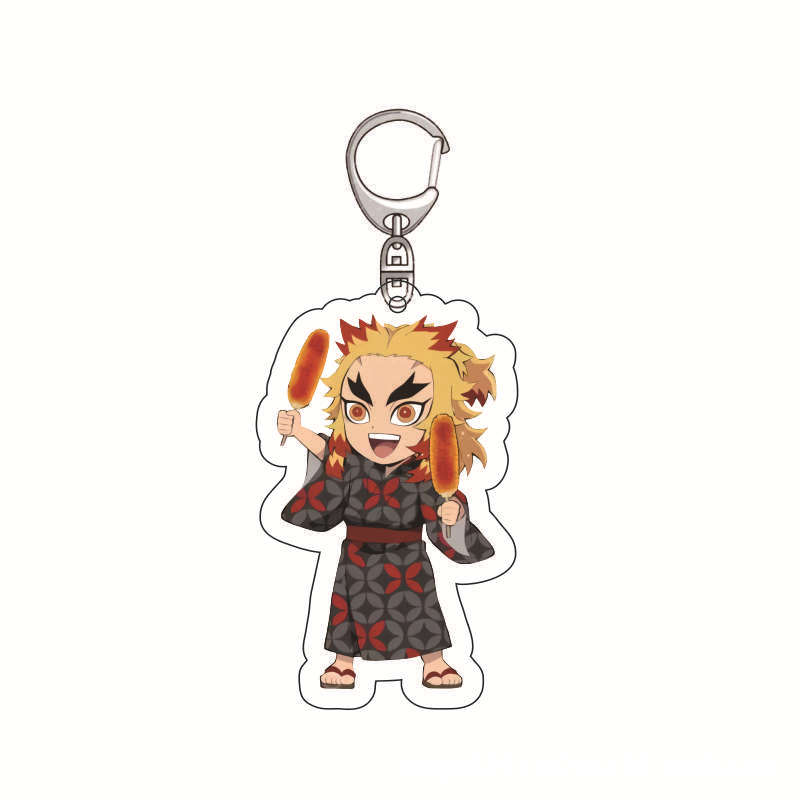 Anime Demon Slayer Acrylic Keychain Tanjiro Zenitsu Creative Accessory Charm Charm Decor Gift for Fans Collection