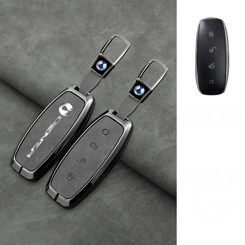 

Car Smart Remote Key Case Cover Shell Fob For Denza D9 Dm-I Zinc Aolly Car Styling Protector Auto Keychain Accessories
