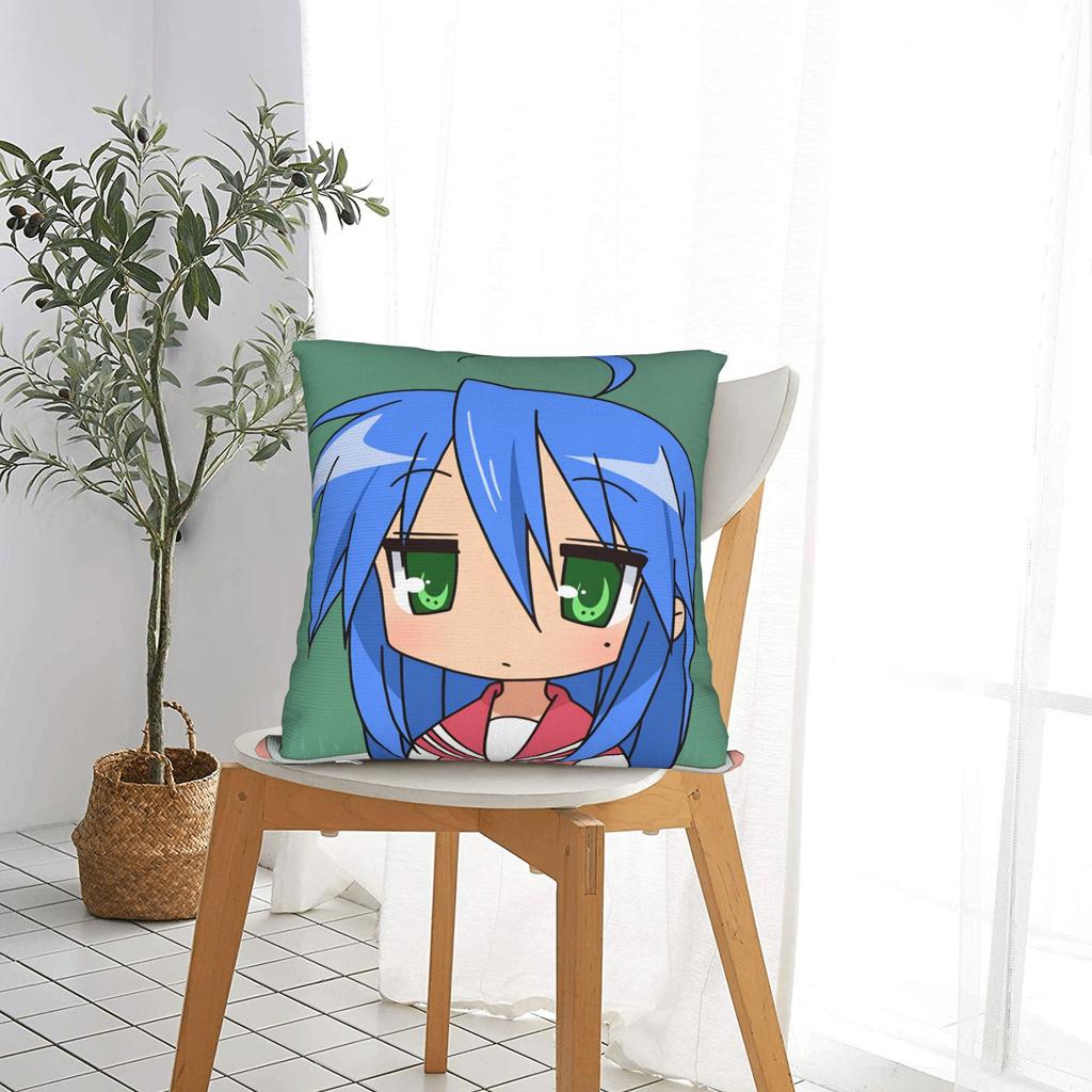 Konata Izumi L-Lucky S-Star Pillow Cover Retro Trendy Pillow Case For Sofa Couch Bed Living Room Graphic Cushion Cover Gift