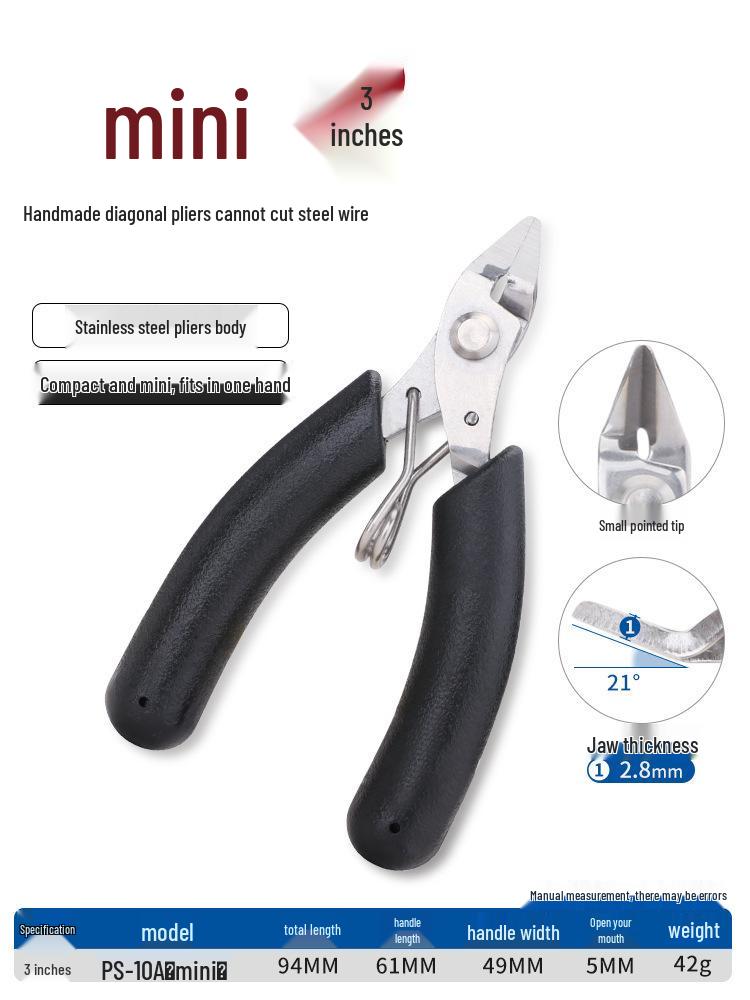 High Hardness Chrome Vanadium Alloy Steel Pliers: Water Mouth, Cutting, Wire, Side, Diagonal Cutters for Industrial Use.