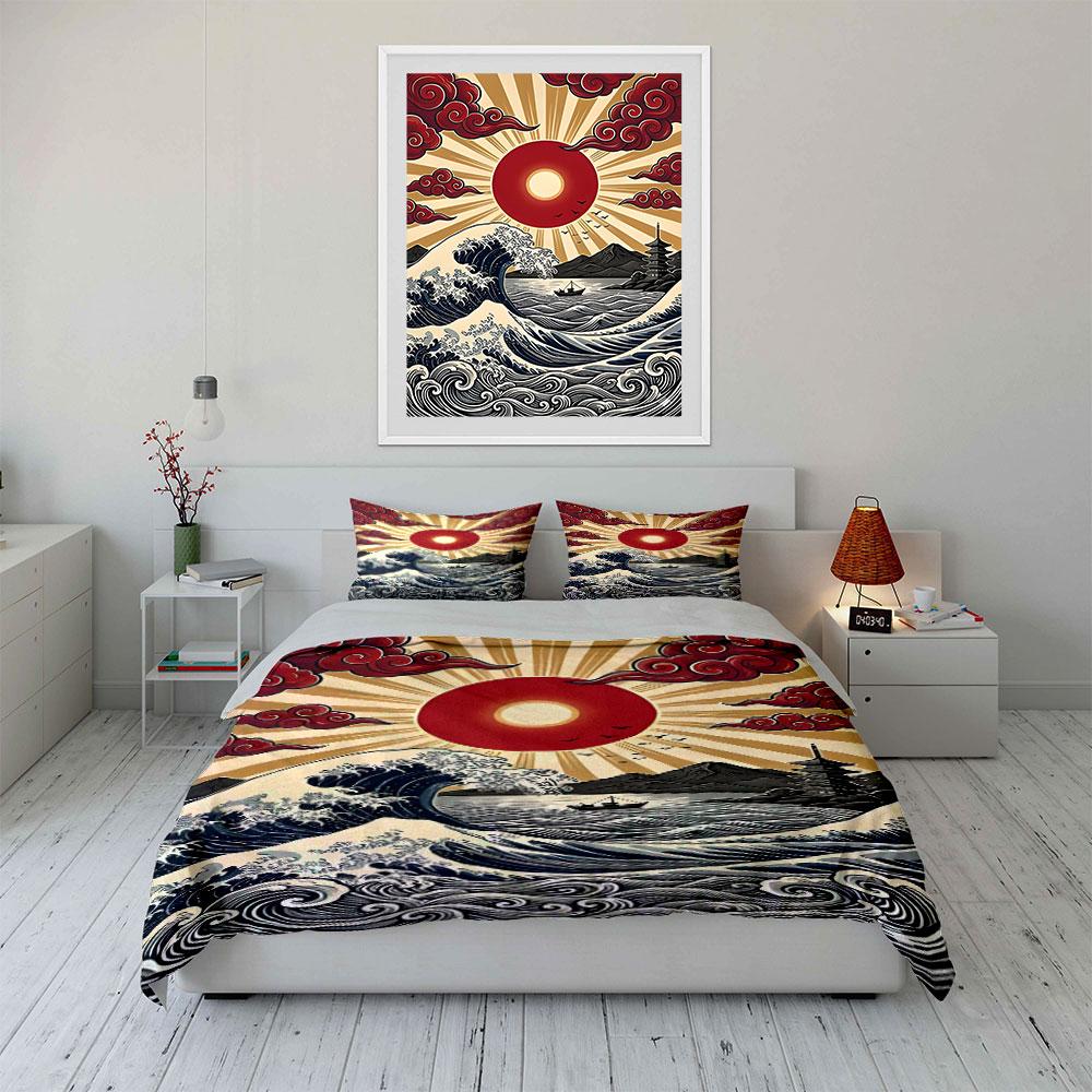 "Fiery waves of serenity" Bedding sets Duvet covers Pillowcases(1* Duvet Cover 2* Pillowcases without duvet insert)