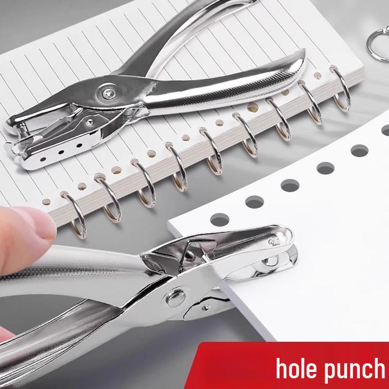 Compact Single Hole Punch with Protective Sticker, Student-Friendly and Effort-Saving Binding Tool