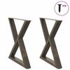 VidaXL Dining Table Legs 2 Pieces Natural Steel 70 X (72-73,3) Cm Steel 4012727