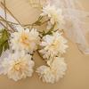 Artificial Flower Realistic Delicate Home Party Ornament Solid Color Fake Dahlias with Stem for Wedding Celebration