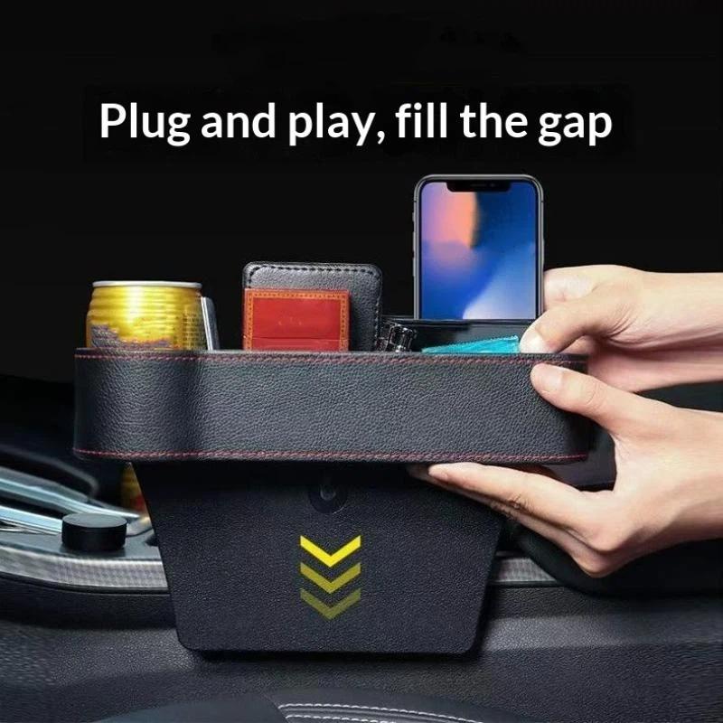 Pu Leather Car Seat Gap Storage Box Interior Products Universal Seat Gap Slit Box Phone Bottle Keys Holder Box Auto Organizer