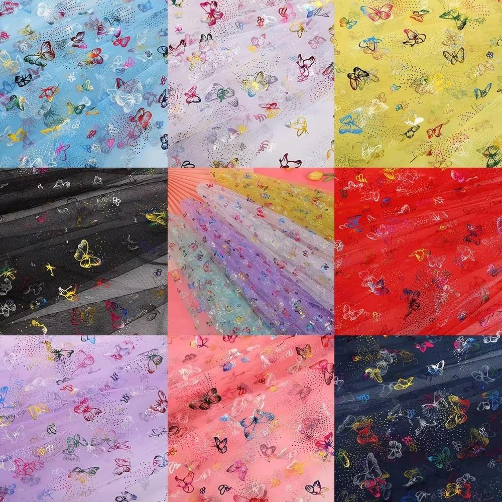 Handmade Tulle Fabric Bronzing Mesh Fabric New Organza Mesh Fabric Backdrop Decoration