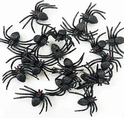 Halloween Black Red Eye Spider Spoof New Unique Small Black Spider, 50 Pieces