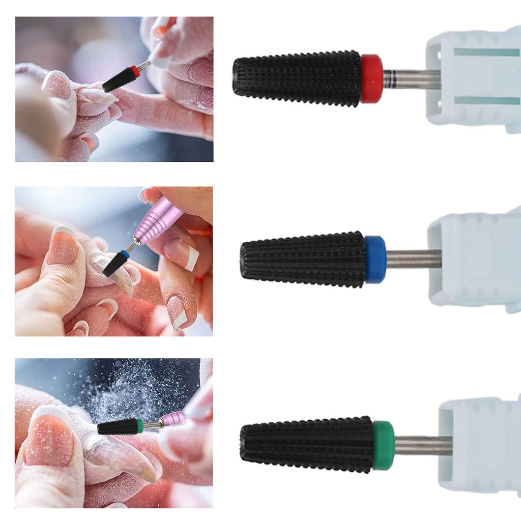 Nail Drill Bits Set Tungsten Steel Gel Polish Removal Dust Brush Nail Polishing Grinding Head Kit