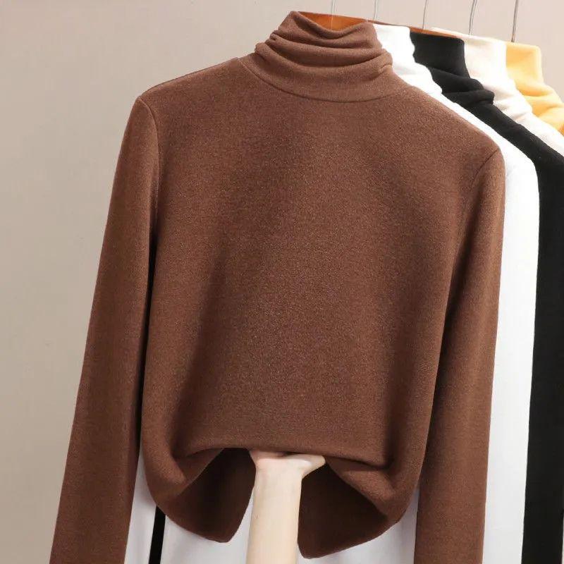 

Женское термобелье Зимнее Утепленное Водолазка Нижняя Рубашка Де Вельвет Теплые Топы Полувысокий Воротник Шея Длинный Рукав Пуловеры 2XL